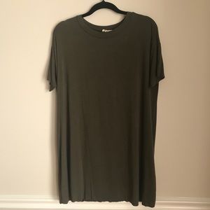UO Silence & Noise Olive T-Shirt Dress